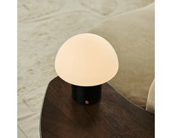 Tavellio Maris Draadloze Tafellamp – H19 – Nero Marquina Marmer en Glas – Tot 100 uur – Zwart