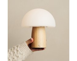 Tavellio Mia Oplaadbare Tafellamp – H25 – Hout – Tot 100 branduren