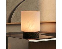 Tavellio Millet Oplaadbare Tafellamp – Emperador Marmer en Frozen Glass – Bruin