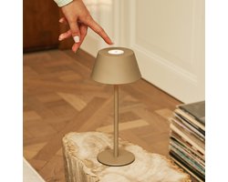 Tavellio Milou Oplaadbare Tafellamp – H30 – USB en Touch – Tot 120 branduren – Koala Bruin