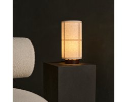 Tavellio Sakura Tafellamp – H35 – Hout en linnen – E27 – Donkerbruin