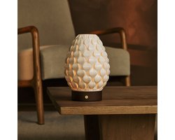 Tavellio Serena Oplaadbare Tafellamp – H23 – Porselein en 3D geprint – Donkerbruin