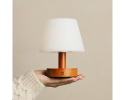 Tavellio Teddy Oplaadbare Tafellamp – DUO Pack – Tot 100 branduren – Kastanjebruin