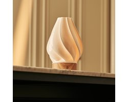 Tavellio Terra Oplaadbare Tafellamp – H23 – Porselein en 3D geprint – Lichtbruin