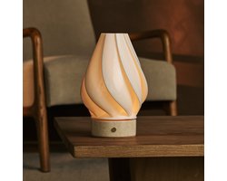 Tavellio Terra Oplaadbare Tafellamp – H23 – Porselein en 3D geprint – Travertijn