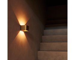 Tavellio Tess Wandlamp – Oplaadbaar – Goud – Bewegingssensor – 20 Lichtkleuren – Incl. Afstandsbediening - H10