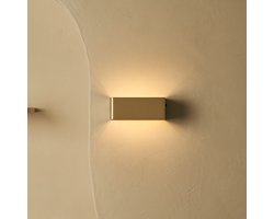 Tavellio Tessa Wandlamp – 20x10 cm – LED – Goud – Oplaadbaar – Bewegingssensor – Dimbaar – Afstandsbediening