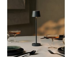 Tavellio Vondel Mini | Oplaadbare Tafellamp | Steen grijs | Tot 60 branduren | H30