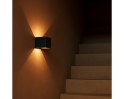Tavellio – Wandlamp Tess Grijs – Draadloos & Oplaadbaar – Dimbaar & Kleurinstelbaar 20 Licht Kleuren (2700K-6500K)– Bewegingssensor, Afstandsbediening & Montage – USB – LED Wandlamp – Trapverlichting – Nachtlamp – Tot wel 120 branduren – L11 x H11 cm