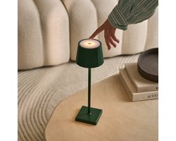 Tavellio William Oplaadbare Tafellamp – H38 – USB en Touch – Tot 120 uur – Dennengroen