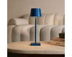 Tavellio Wouter Oplaadbare Tafellamp – H38 – USB-C – Tot 120 uur – Delfs Blauw