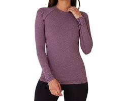 TCA sportshirt dames lange mouw - Thermisch sport shirt dames - Rekbaar fietsshirt dames - Hardloopshirt basislaag - Training top vrouwen - Paars, M