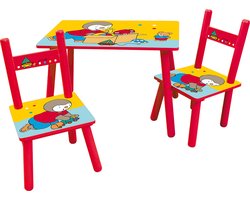 T'choupi Kinderstoelset 61 X 42 X 41 Cm Mdf Rood/geel 3-delig