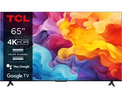 TCL 65V6B 65 | 4K Ultra HD LED Smart TV | Google TV + Wifi | HDR10 voor Levendige Beelden | Elegant Design | 50Hz