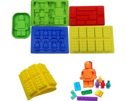 TDR- Brick robot siliconen ijsbakvormset - 5 delig