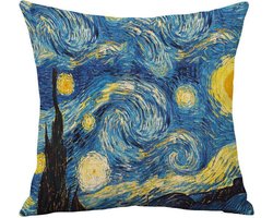 TDR -Sierkussensloop - van katoen en linnen - 45 x 45 cm - Thema: van Gogh , De Sterrennacht
