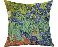 TDR - Sierkussensloop - van katoen en linnen - 45 x 45 cm - Thema: van Gogh , Irissen