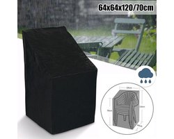 TDR - Waterdichte Stoelhoes - Tuinstoel hoes - Voor buiten  in de tuin, balkon of terras -  Regen- En Sneeuwbeschermingshoes - 64 x 64 x 120/70 CM - Zwart