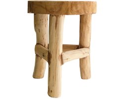 Teak houten krukje - Dijk Natural Collections kruk teakhout - 24x30 cm