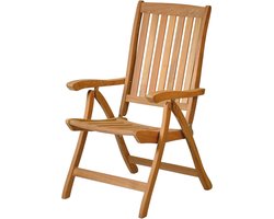 Teak Houten Stoel - Hoge Rugleuning Stoel - Buiten Ontspannen - 4-voudig Verstelbaar - 69 x 59 x 105 cm