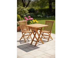 Teak Houten Tuintafel Klaptafel | vierkant | 60 x 60 Inklapbaar