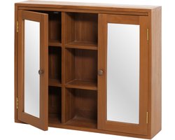 Teak spiegelkast MCW-M85, badkamerspiegelkast, hoogwaardige B-kwaliteit teak (kernhout, 20-30 jaar), 70x80x20cm