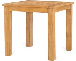 Teak Tuintafel 80x80x75cm - Teakhouten Tuintafel - Vierkante Tuintafel - Teak Eettafel voor Buiten - Outdoor Teak Tafel - Duurzame Teak Tafel - Klassieke Tuintafel voor Buiten - Buitentafel Klein - Balkon tafel - Tuintafel met Houten Poten