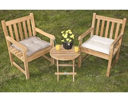 Teakea - Balkony tuinset | Rond klaptafeltje met 2 Windsor Tuinstoelen