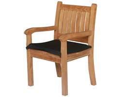 Teakea - Beaufort Teak Tuinstoel - Massief Teakhout - Luxe Buitenstoel met Armleuningen