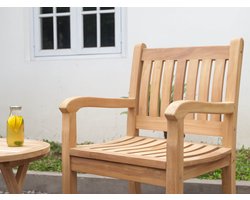 Teakea Beaufort Tuinstoel - Massief Teakhout - Ergonomisch met Armleuningen - Weersbestendig - 57x60x90 cm