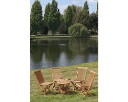 Teakea - Cozy Tuinset | Tuin klaptafel + 4 vouwstoelen