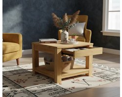 Teakea - Dico Teakhouten Bijzettafel 60x60x45 cm - Massief Teak - Houten Salontafel voor Binnen & Buiten