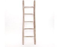 Teakea - Houten decoratie ladder | White oiled | 50x5x150