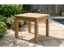 Teakea - Kleine Teak Bijzettafel 50x50x45 cm - Massief Teakhout - Compacte Houten Tuintafel