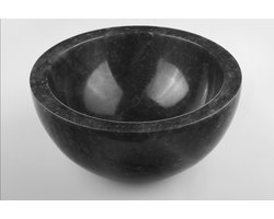 Teakea - Nero Mini Waskom van Zwart Marmer 30x12 cm - Kleine Luxe Fontein Waskom