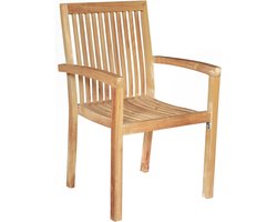 Teakea - Pile Stapelbare Teak Tuinstoel - Massief Teakhout - Duurzame Buitenstoel
