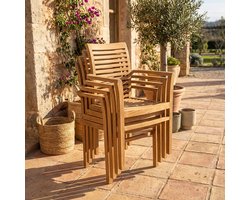 Teakea - Stacker tuinstoel teak - stapelbaar, set van 4