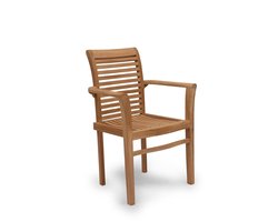 Teakea Stacker Tuinstoelen - Set van 4 - Massief Teakhout - Stapelbaar - Weersbestendige Buitenstoelen - FSC Teak