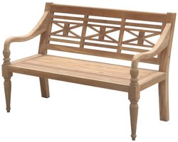 Teakea - Teak Stationsbank 150 cm - 3-Persoons Tuinbank - Klassieke Houten Parkbank van Massief Teak
