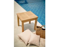 Teakea - Teak Tuintafeltje | Teakhouten Bijzettafel Vierkant | 50x50x45