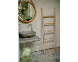 Teakea - Teakhouten decoratie ladder | Naturel Teak | 50x5x150