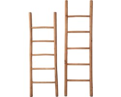 Teakea - Teakhouten Decoratie Ladder Naturel Teak 50x5x175 cm - Stijlvolle Handdoekladder