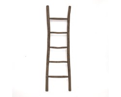 Teakea - Teakhouten decoratie ladder | Rustiek Bruin | 50x5x175