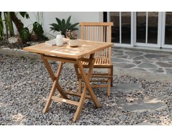 Teakea - Teakhouten Tuintafel Inklapbaar 70x70x75 cm - Vouwbare Houten Buitentafel