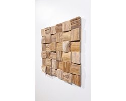 Teakea Teakhouten Wandpaneel 'Mystical Rough' – FSC Recycled – 30x30 cm – Geborsteld