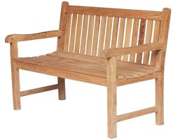 Teakea Windsor Tuinbank - 130 cm - Massief Teakhout - 2 à 3-Persoons Buitenbank - Klassiek Design - FSC Teak