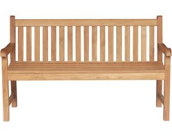 Teakea Windsor Tuinbank - 150 cm - Luxe 3-Zits - Massief Teakhout - Ergonomische Parkbank - RVS Bouten Montage - FSC Teak
