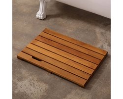 Teakhouten Badmat Antislip – Effen Houten Douchemat voor Badkamer – Duurzaam & Waterbestendig