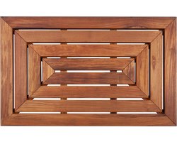 Teakhouten douche- en badmat in Scandinavische stijl voor binnen en buiten, antislip, houten platform voor spa, sauna, zwembad, bubbelbad, vloerdecoratie en beschermer (79,8 x 49,8 cm,