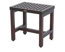 Teakhouten Douchebank met Roosterpatroon 18" - Moderne Badkamer Meubel